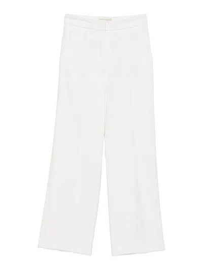 Via Masini 80 Ribbed Side-pockets Trousers In White