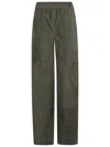 Via Masini 80 Dark Green Suede Leather Trousers In Green