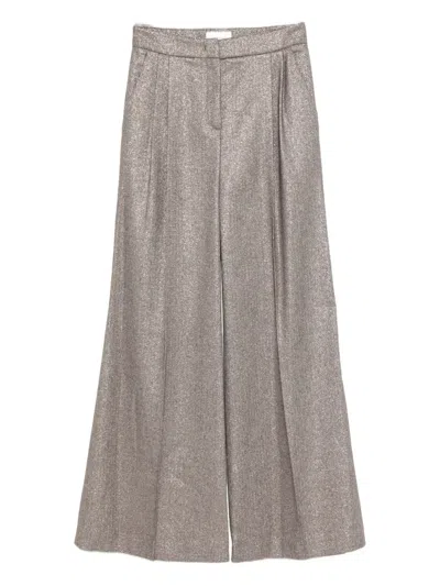 Via Masini 80 Pleated-detailing Trousers In Gray