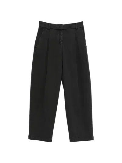 Via Masini 80 Pleated Straight-leg Trousers In Black
