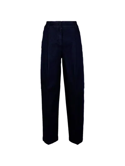 Via Masini 80 Pleated Wide-leg Jeans In Blue