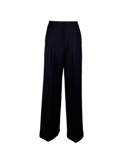 Via Masini 80 Pleated Wide-leg Trousers In Black