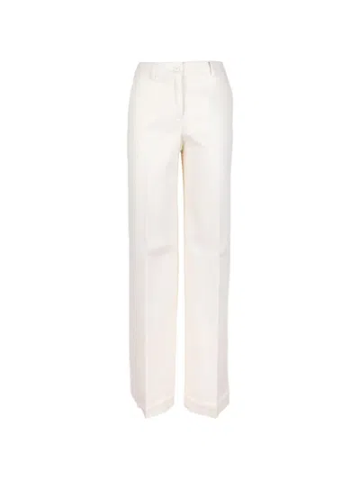 Via Masini 80 Pressed-crease Jeans In White