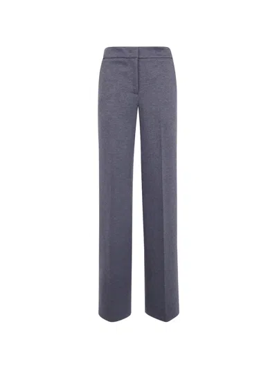 Via Masini 80 Pressed-crease Straight-leg Trousers In Blue