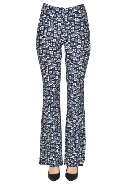 Via Masini 80 Printed Jersey Trousers In Blue