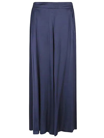 Via Masini 80 Satin Skirt In Blue