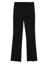 Via Masini 80 Side-pocket Flared Trousers In Black