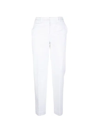 Via Masini 80 Slim Fit Trousers In White