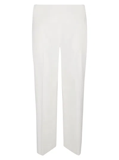 Via Masini 80 Straight Leg Linen Blend Trousers In White