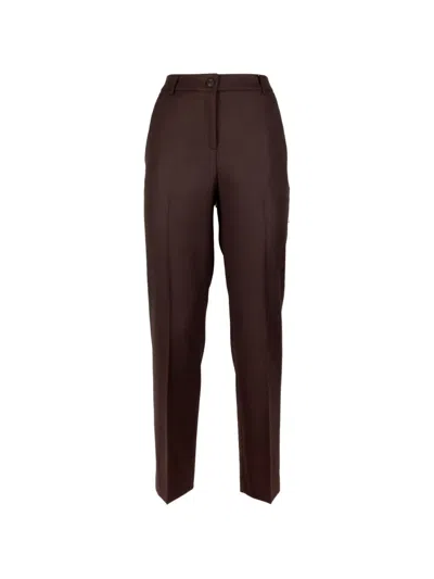 Via Masini 80 Straight-leg Tailored Trousers In Brown