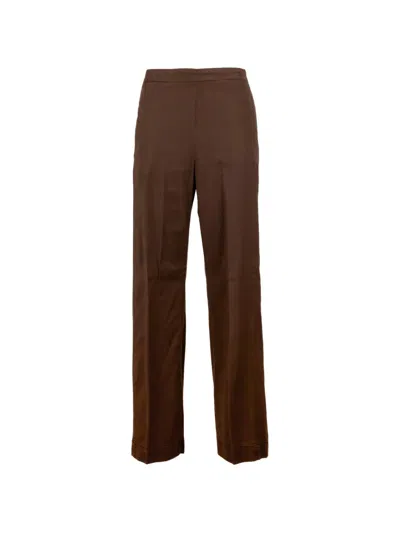 Via Masini 80 Straight-leg Trousers In Brown