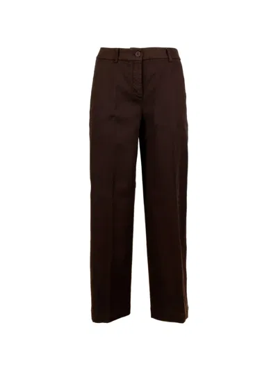 Via Masini 80 Straight-leg Trousers In Brown