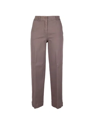 Via Masini 80 Straight-leg Trousers In Gray
