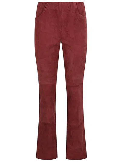 Via Masini 80 Suede Leather Trousers