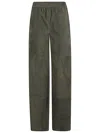 Via Masini 80 Dark Green Suede Leather Trousers In Green