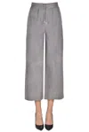 Via Masini 80 Suede Trousers In Gray