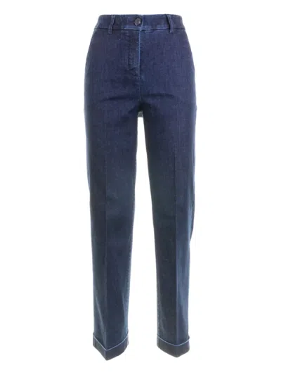 Via Masini 80 Tapered Trousers In Blue