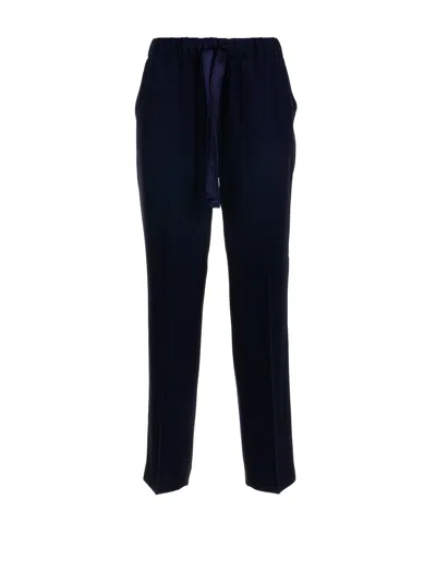 Via Masini 80 Trousers Blue In Black