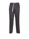 Via Masini 80 Olive Trousers With Maxi Drawstring In Gray