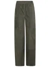 Via Masini 80 Dark Green Suede Leather Trousers In Green