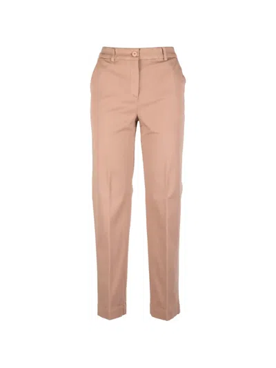 Via Masini 80 Turn Up Trousers In Brown