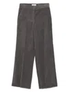 Via Masini 80 Velvet Trousers In Gray