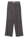 Via Masini 80 Velvet Trousers In Gray
