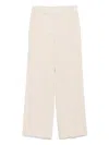 Via Masini 80 Beige Velvet Trousers In Neutral