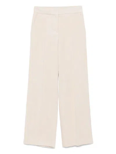 Via Masini 80 Velvet Trousers In Sand