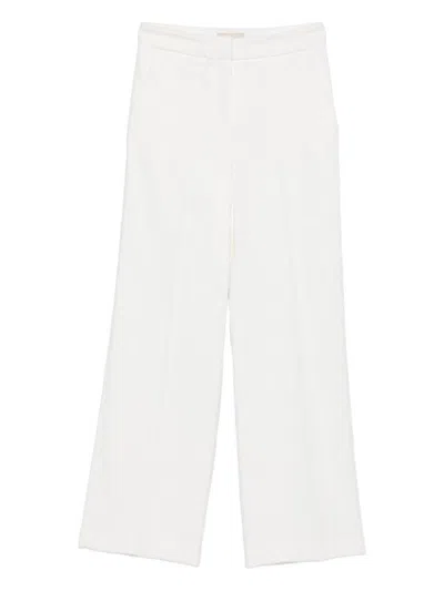 Via Masini 80 Velvet Trousers In White