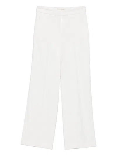 Via Masini 80 Velvet Trousers In White