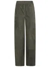 Via Masini 80 Dark Green Suede Leather Trousers In Verde Scuro