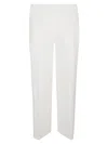 Via Masini 80 Straight Leg Linen Blend Trousers In White