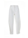 VIA MASINI 80 WHITE TROUSERS WITH BUTTONS AT THE ANKLE