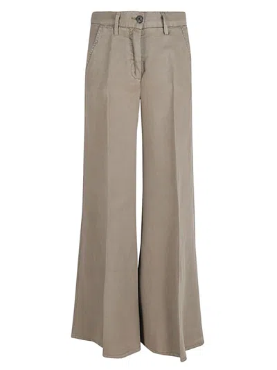 Via Masini 80 Wide-leg Linen Trousers In Brown