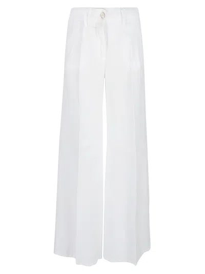 Via Masini 80 Wide-leg Linen Trousers In White
