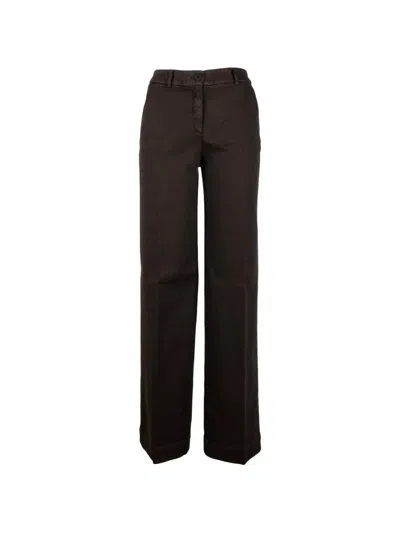 Via Masini 80 Wide-leg Jeans In Brown