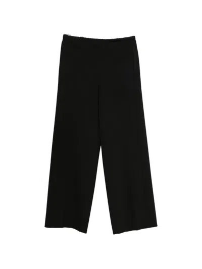 Via Masini 80 Wide-leg Pull-on Trousers In Black