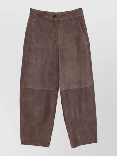 Via Masini 80 Wide-leg Trousers In Brown