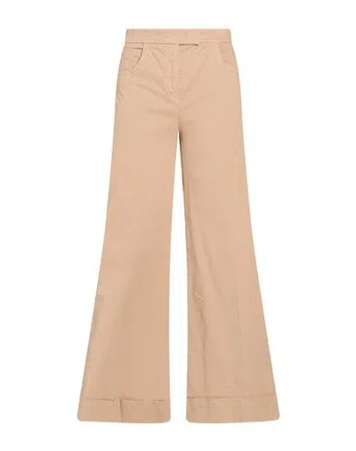 Via Masini 80 Woman Pants Beige Size 2 Cotton, Elastomultiester, Elastane In Neutral