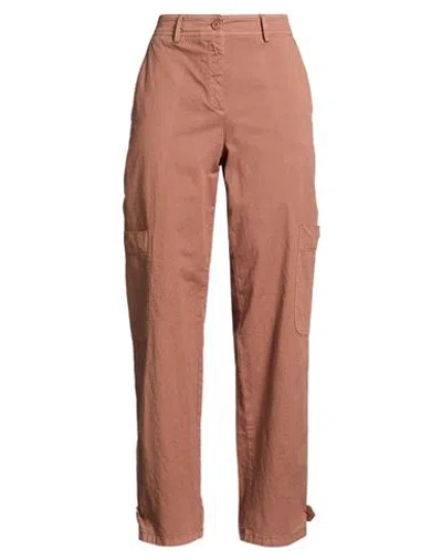 Via Masini 80 Woman Pants Brown Size 10 Cotton, Elastomultiester, Elastane