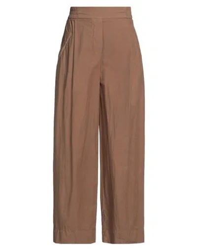 Via Masini 80 Woman Pants Brown Size 2 Cotton