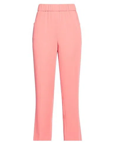 Via Masini 80 Woman Pants Coral Size 12 Polyester, Elastane In Red
