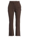 Via Masini 80 Woman Pants Dark Brown Size 2 Cotton, Elastane In Brown