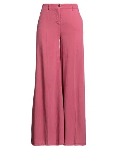 Via Masini 80 Woman Pants Garnet Size 10 Lyocell, Linen In Red