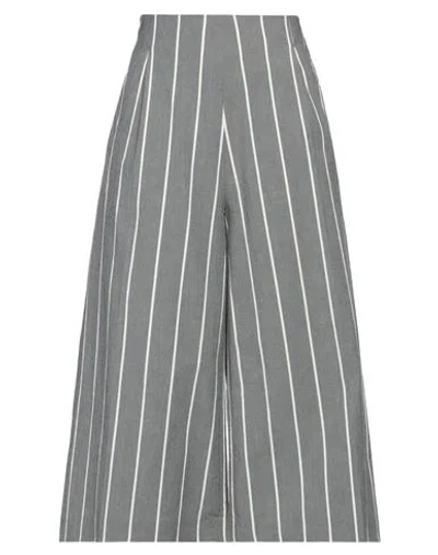 Via Masini 80 Woman Pants Grey Size 8 Cotton, Elastane