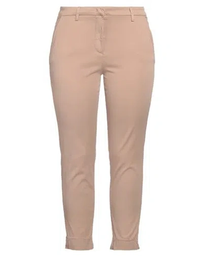 Via Masini 80 Woman Pants Light Brown Size 10 Cotton, Elastomultiester, Elastane In Beige