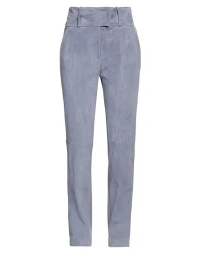 Via Masini 80 Woman Pants Light Purple Size 4 Soft Leather