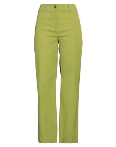 Via Masini 80 Woman Pants Lime Green Size 8 Cotton, Polyamide, Elastane