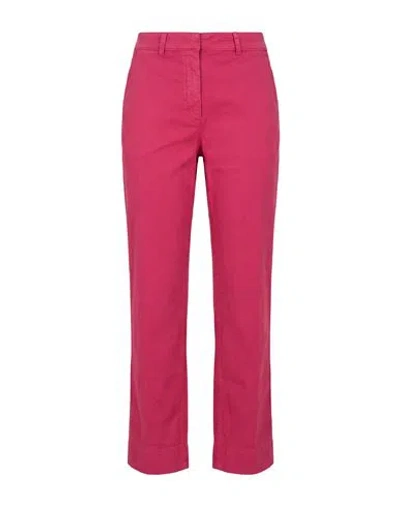 Via Masini 80 Woman Pants Magenta Size 2 Cotton, Elastomultiester, Elastane In Pink